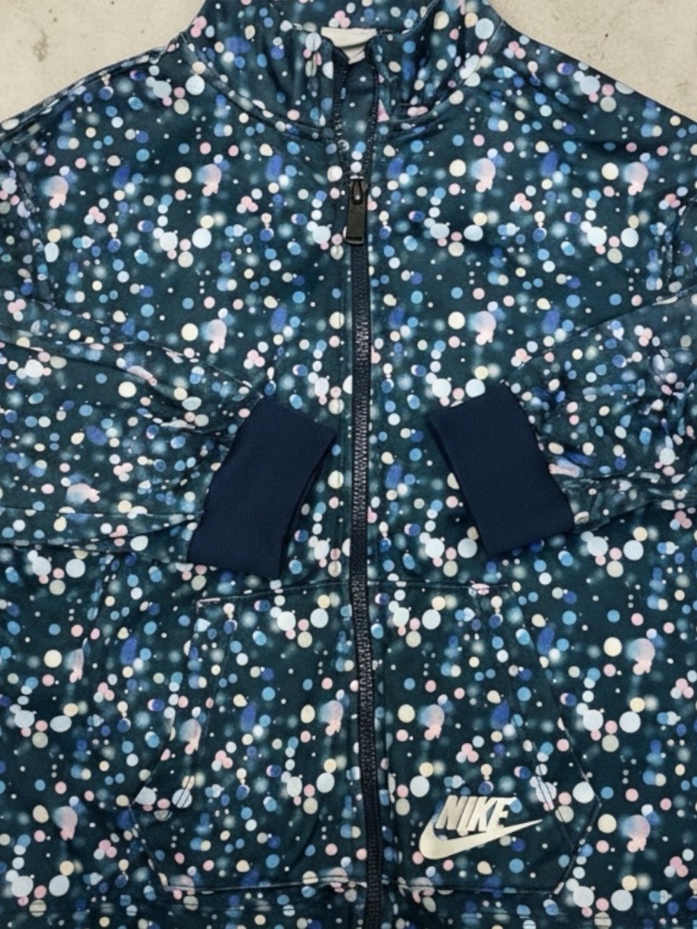 Nike Kids Navy Blue Dot-Print Zip Jacket and matching Nike Leggings, 5/6